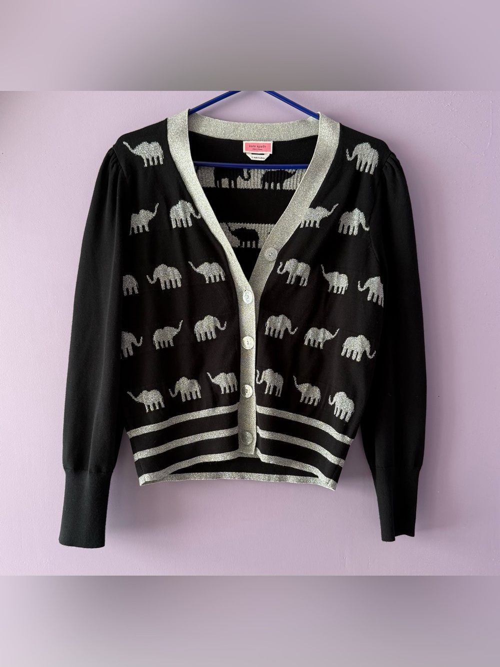 Kate Spade Elephant V-Neck Cardigan
